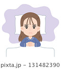 寝付けない女性　上半身 131482390