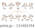 ジャンプする野球少年　セット 131482394