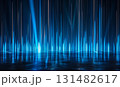 青い光、閃光のステージのようなバックグラウンド。新しいテクノロジーの発表・到来感のある背景画像 131482617