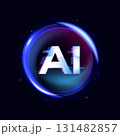 Artificial Intelligence AI Logo, Futuristic Digital Technology Background 131482857