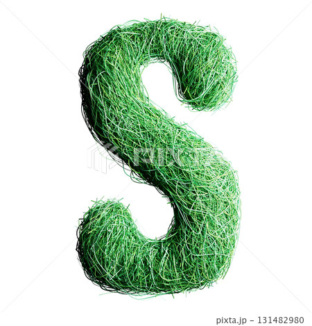 Eco Letter S Made of Green Grass Lines Eco Letter S Made of Green Grass Lines 131482980