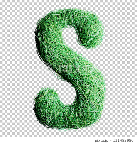 Eco Letter S Made of Green Grass Lines Eco Letter S Made of Green Grass Lines 131482980