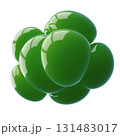 Glossy Green Abstract Spherical Cluster with Reflections and Smooth Shapes 131483017