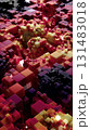 Colorful Abstract 3D Cube Structure with Neon Highlighted Pieces 131483018