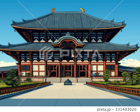 東大寺　大仏殿　イラスト 131483020
