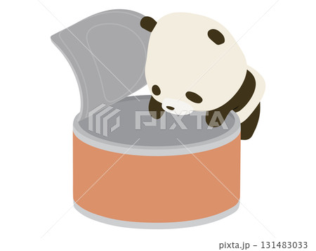 缶の中をのぞくパンダ 131483033