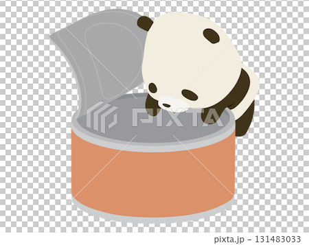 缶の中をのぞくパンダ 131483033
