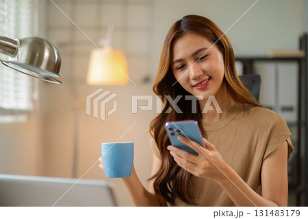 online shopping concept, woman shopping online is a form of electronic commerce from a seller over internet. online shopping concept, woman shopping online is a form of electronic commerce from a seller over internet. 131483179