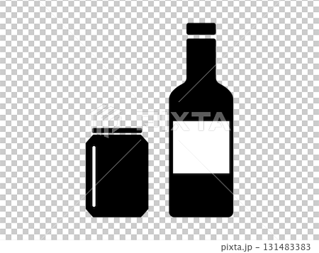 Can and bottle icon monochrome 131483383