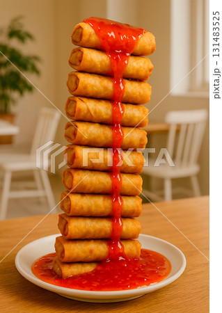 春巻きタワーとチリソース 131483525