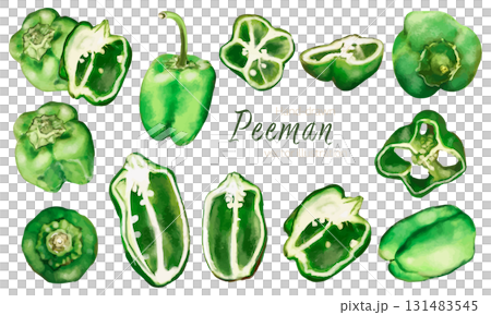 甜椒的水彩向量插圖 131483545