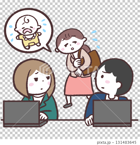 Illustration of a workplace where it is difficult to work while raising children Illustration of a workplace where it is difficult to work while raising children 131483645