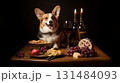 フルーツのザクロの可愛いコーギー 131484093
