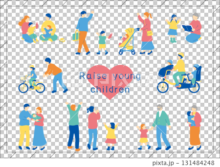 家庭育兒插圖集 131484248