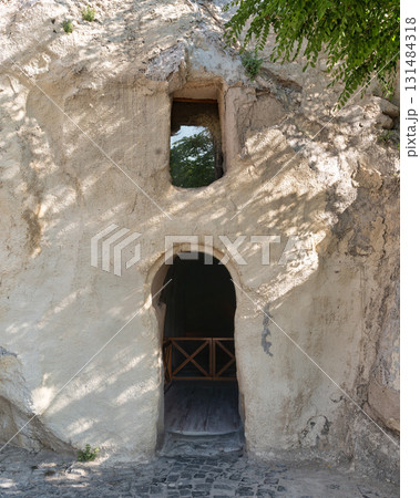 Entrance to Ancient Chapel of St. Basil, Turkish: Aziz Basil Sapeli, at Goreme Open-Air Museum, Cappadocia, Turkey Entrance to Ancient Chapel of St. Basil, Turkish: Aziz Basil Sapeli, at Goreme Open-Air Museum, Cappadocia, Turkey 131484318