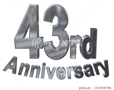 3DCG文字「43rd Anniversary/43周年マークキラキラ」 131484346