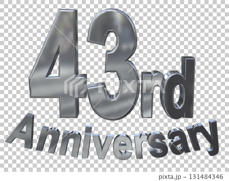 3DCG文字「43rd Anniversary/43周年マークキラキラ」 131484346