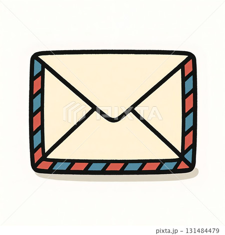 手描き風白い封筒のおしゃれなイラスト 131484479