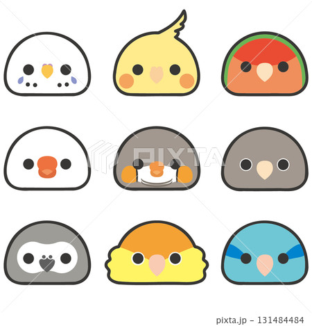 鳥の顔アイコンセット 鳥の顔アイコンセット 131484484