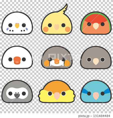 Bird face icon set 131484484