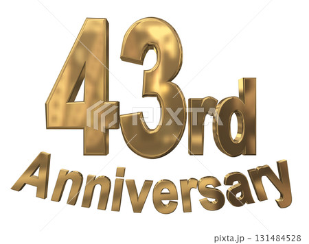3DCG文字「43rd Anniversary/43周年マークキラキラ」 131484528