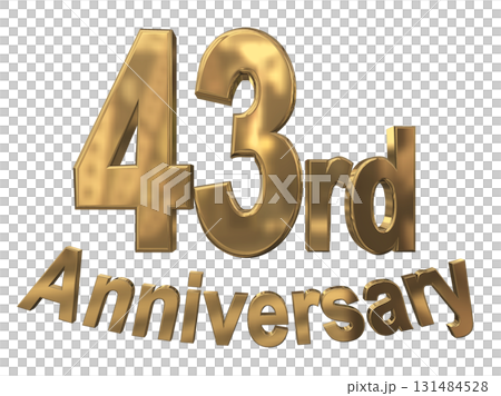 3DCG文字「43rd Anniversary/43周年マークキラキラ」 131484528