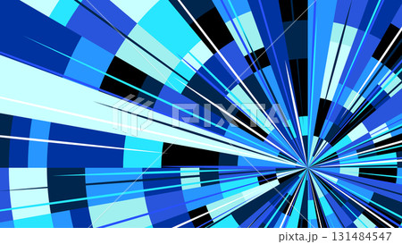 集中線　スピード感のあるモザイク柄の背景イメージ 131484547