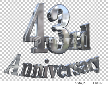 3DCG文字“43週年/43週年紀念馬克·斯帕克” 3DCG文字“43週年/43週年紀念馬克·斯帕克” 131484636