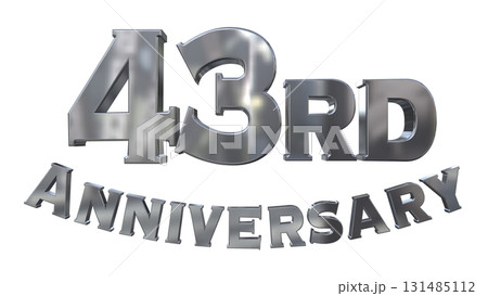 3DCG文字「43rd Anniversary/43周年マークキラキラ」 131485112