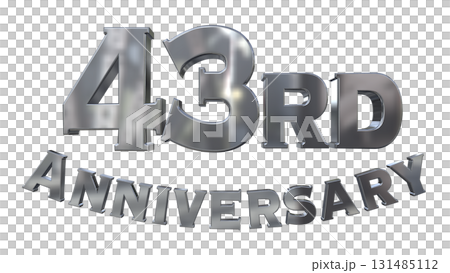 3DCG文字“43週年/43週年紀念馬克·斯帕克” 131485112