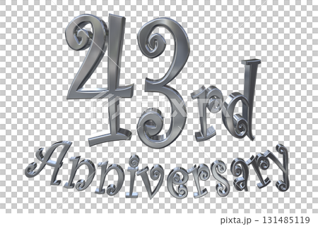 3DCG文字“43週年/43週年紀念馬克·斯帕克” 131485119
