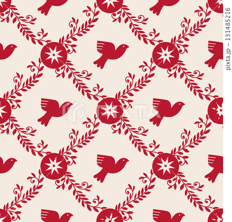 Cream Dove Wreath Seamless Pattern Cream Dove Wreath Seamless Pattern 131485216