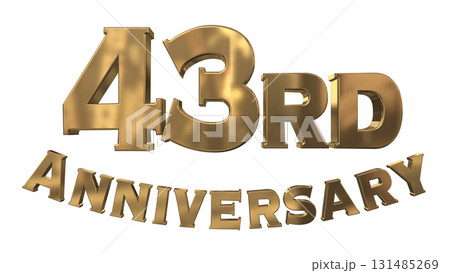 3DCG文字「43rd Anniversary/43周年マークキラキラ」 131485269