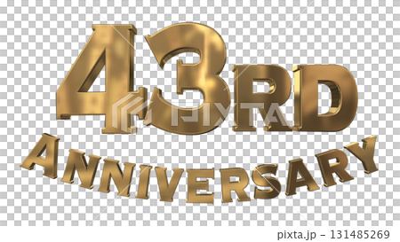 3DCG文字「43rd Anniversary/43周年マークキラキラ」 131485269