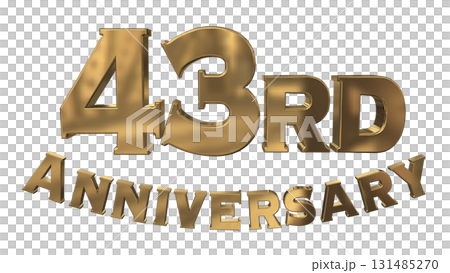 3DCG文字「43rd Anniversary/43周年マークキラキラ」 131485270