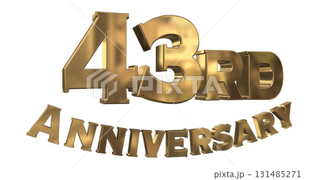 3DCG文字「43rd Anniversary/43周年マークキラキラ」 131485271