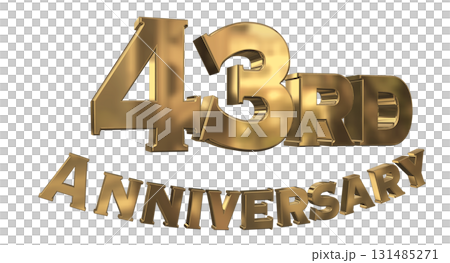 3DCG文字「43rd Anniversary/43周年マークキラキラ」 131485271