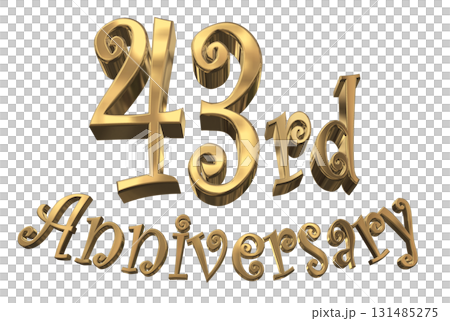 3DCG文字“43週年/43週年紀念馬克·斯帕克” 3DCG文字“43週年/43週年紀念馬克·斯帕克” 131485275