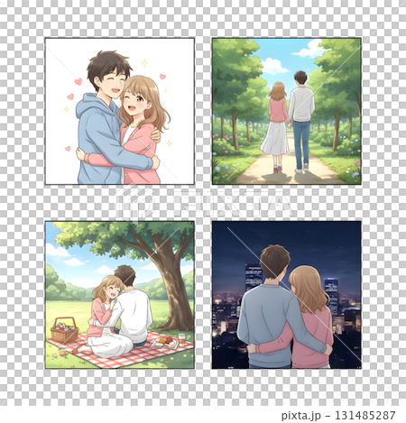 Young couple characters set. illustration design. Young couple characters set. illustration design. 131485287