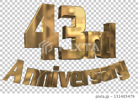 3DCG文字“43週年/43週年紀念馬克·斯帕克” 3DCG文字“43週年/43週年紀念馬克·斯帕克” 131485479