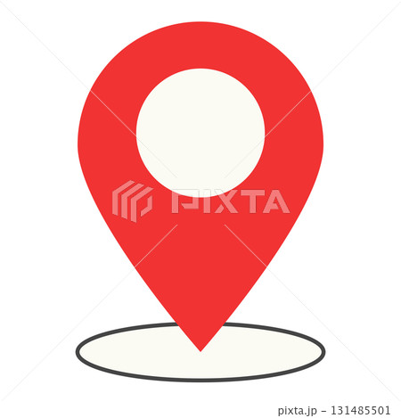 場所を示す位置アイコン風のイラスト素材 131485501