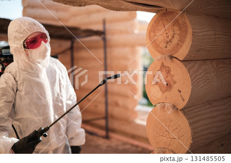 Disinsection of a wooden house 131485505