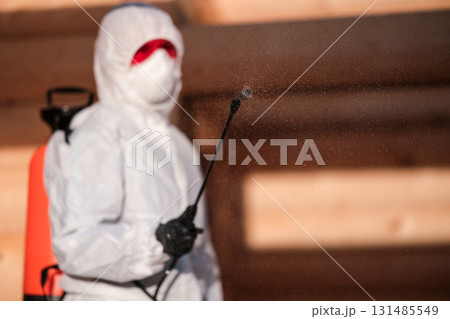 Disinsection of a wooden house 131485549