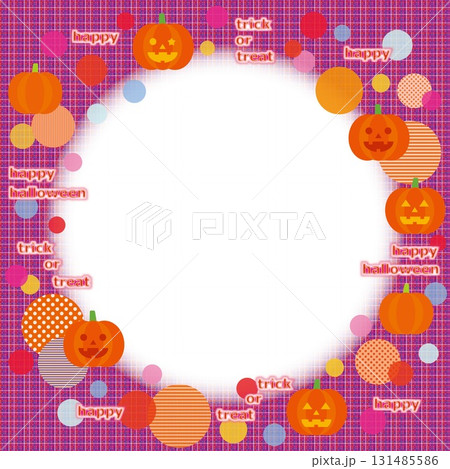 ハロウィーン　halloween　フレーム　ホワイトスペース　ジャック・オー・ランタン　かぼちゃ 131485586