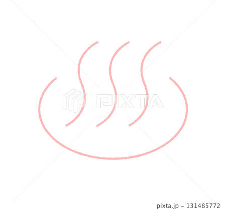 おしゃれでかわいい日本の温泉マークの手書きアイコン - お風呂やお湯、ホット･あったかいイメージ素材 131485772