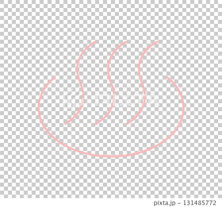 おしゃれでかわいい日本の温泉マークの手書きアイコン - お風呂やお湯、ホット･あったかいイメージ素材 131485772