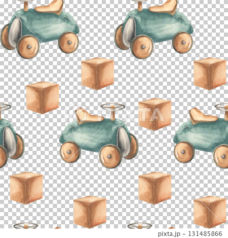 Baby boy seamless pattern in pastel colors with vintage cartoon cars and wooden cubes watercolor illustration. Hand drawn kids first toys background for baby shower textile,new born fabric design Baby boy seamless pattern in pastel colors with vintage cartoon cars and wooden cubes watercolor illustration. Hand drawn kids first toys background for baby shower textile,new born fabric design 131485866