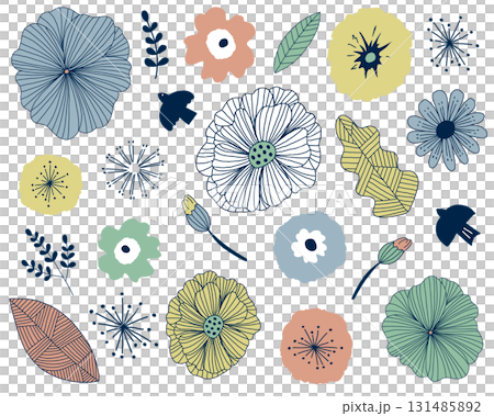 Scandinavian-style hand-drawn flower illustration Scandinavian-style hand-drawn flower illustration 131485892