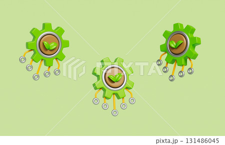 Eco Friendly Green Energy Technology Icon. 3D Rendering. 131486045