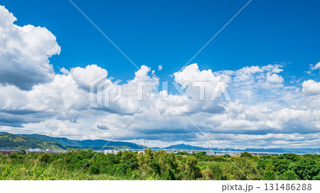 秋の空に浮かぶわた雲 京都府久世郡久御山町 秋の空に浮かぶわた雲 京都府久世郡久御山町 131486288